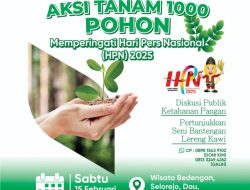 Perum Jasa Tirta I Dukung Peringatan HPN dengan Penanaman 1000 Pohon di Lereng Kawi