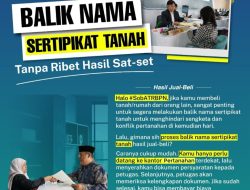 Balik Nama Sertipikat Tanah Kini Semakin Mudah dan Cepat