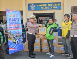 HUT Lantas ke-71, Satlantas Polres Batu Rangkul Ojol Jadi Mitra Jaga Kamseltibcarlantas